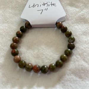 Pretty Hand Crafted Unikite Stretch Bracelet